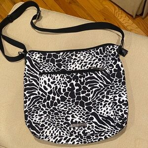 Samantha Brown Stylish Black and White Animal Print Women's Bag.